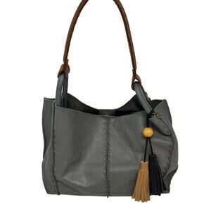 The Sak Los Feliz Tote Bag Meadow Gray Leather Slouchy Hobo Style Classic